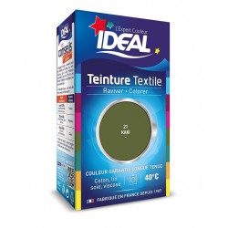 Teinture liquide pour textile - Raviver / Colorer - Kaki - 40 ml - IDEAL - Teinture textile - DE-524067