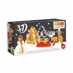 Kit 8 découpoirs en Inox 3 D - Noël - SCRAPCOOKING - Accessoires de patisserie - DE-503079