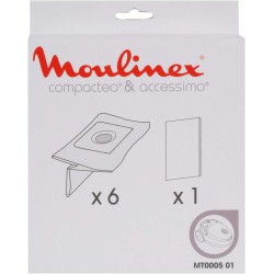 6 sacs aspirateur en papier + 1 micro-filtre - MT000501 - MOULINEX - Accessoires Aspirateur - MT000501