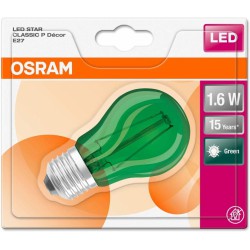 Ampoule LED à  filament - Sphérique - E27 - 1.6 W - Vert - OSRAM - Ampoules LED - DE-380071