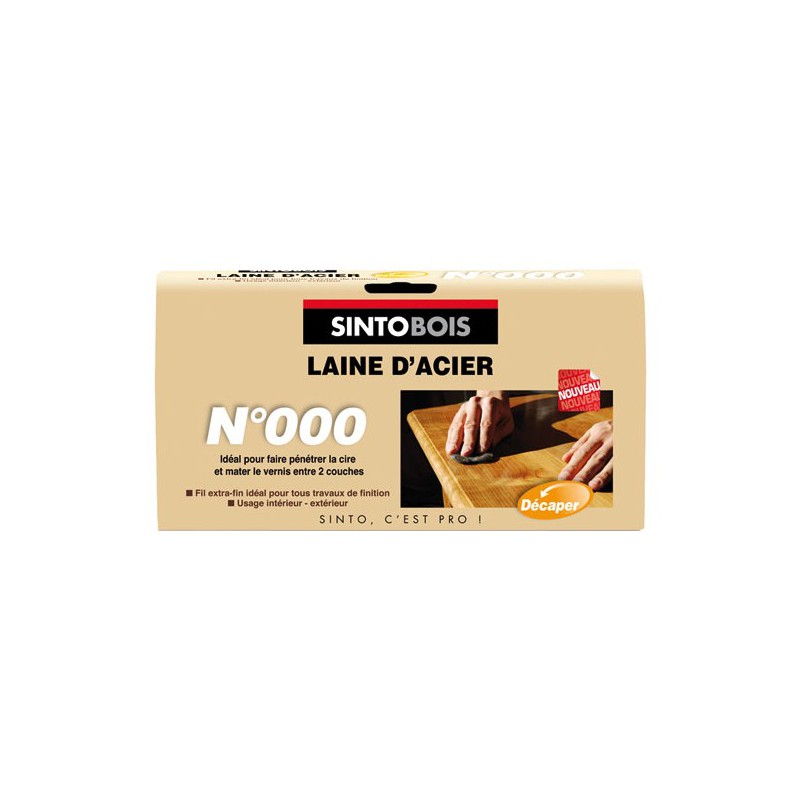Laine d'acier n° 000 - SINTOBOIS - Entretien du bois - DE-410050