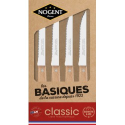 Coffret de 4 couteaux à  steack - Les Basiques - Bois - NOGENT - Coutellerie - BR-545212