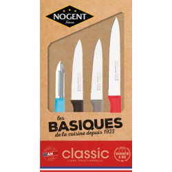 Coffret Classic polypro de 3 couteaux + 1 éplucheur - Les Basiques - Rainbow - NOGENT - Coutellerie - BR-545207