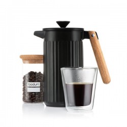 Cafetière à  piston en porcelaine, 8 tasses, 1.0 L - Douro - Noir - BODUM - Pour le Thé, Café, petit déjeûner - DE-514183