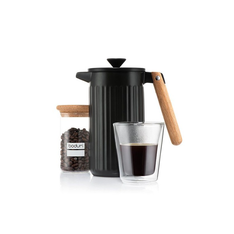 Cafetière à  piston en porcelaine, 8 tasses, 1.0 L - Douro - Noir - BODUM - Pour le Thé, Café, petit déjeûner - DE-514183