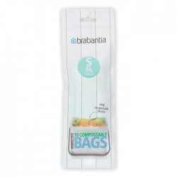 Sacs Poubelle compostable - PerfectFit - 6 litres - 10 sacs - BRABANTIA - Sac poubelle - DE-201450