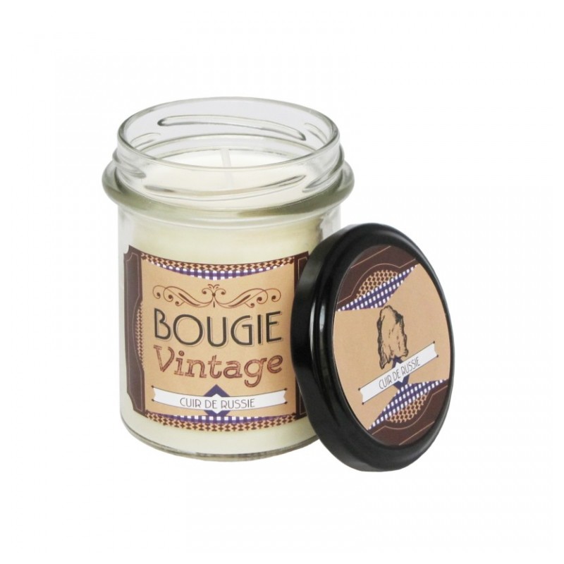 Bougie Vintage - Cuir de Russie - 150 Grs - ODYSSEE DES SENS - Bougies parfumées - DE-205345