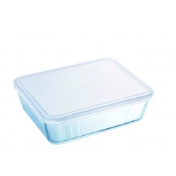 Cook & Freeze - Plat rectangulaire avec couvercle plastique - 19 x 14 cm - PYREX - Plat à four - DE-501437