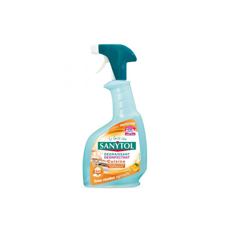 Dégraissant et désinfectant cuisine - Agrumes - 500 ml - SANYTOL - Hygiène de la maison - DE-340570