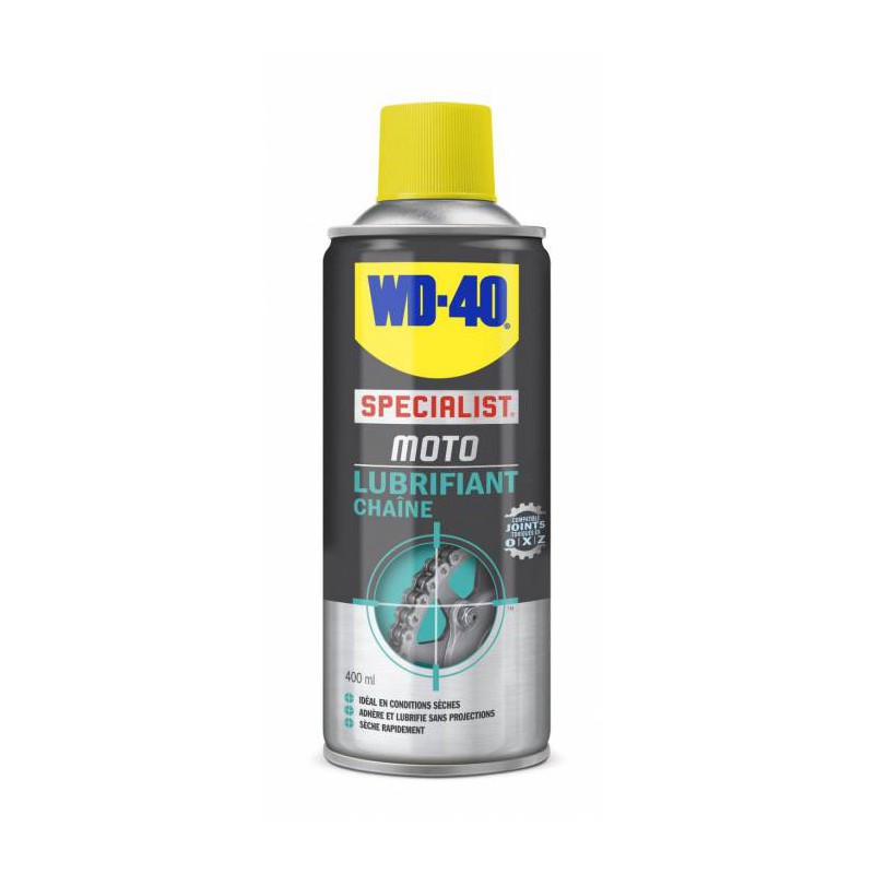 Lubrifiant chaîne conditions sèches - Spécial moto - 400 ml - WD-40 - Lustrage et entretien - DE-217265