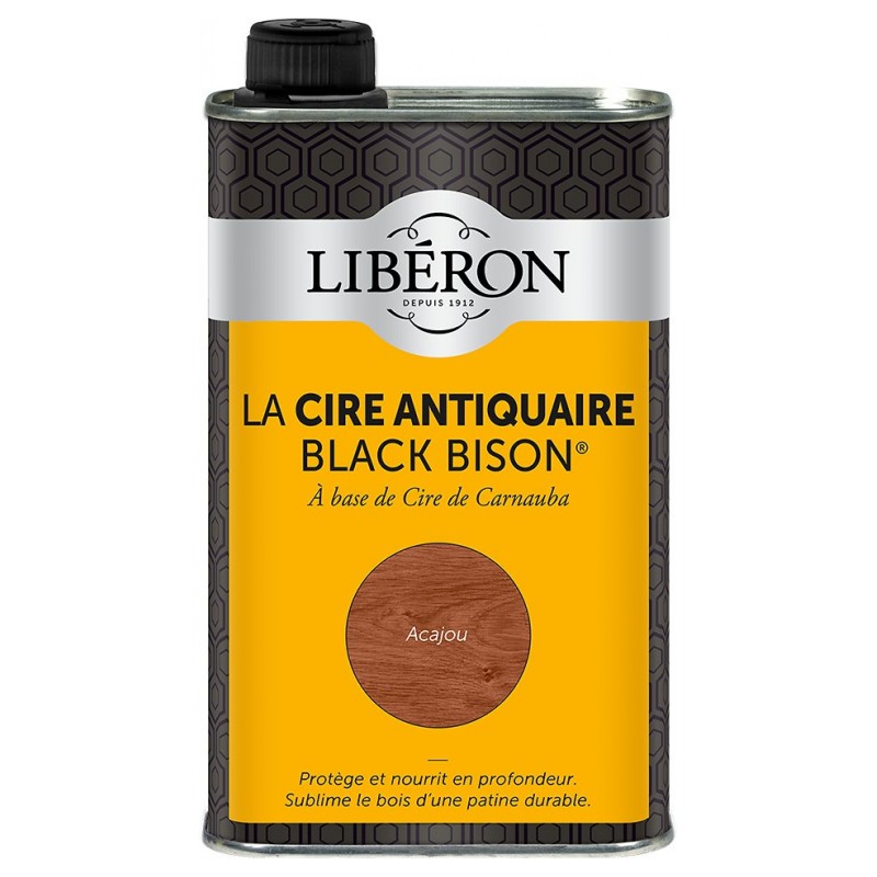 Cire d'antiquaire liquide - Black Bison - Acajou - 500 ml - LIBERON - Entretien du bois - DE-536623