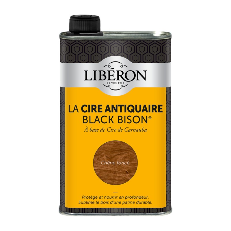 Cire d'antiquaire liquide - Black Bison - Chêne foncé - 500 ml - LIBERON - Entretien du bois - DE-536664