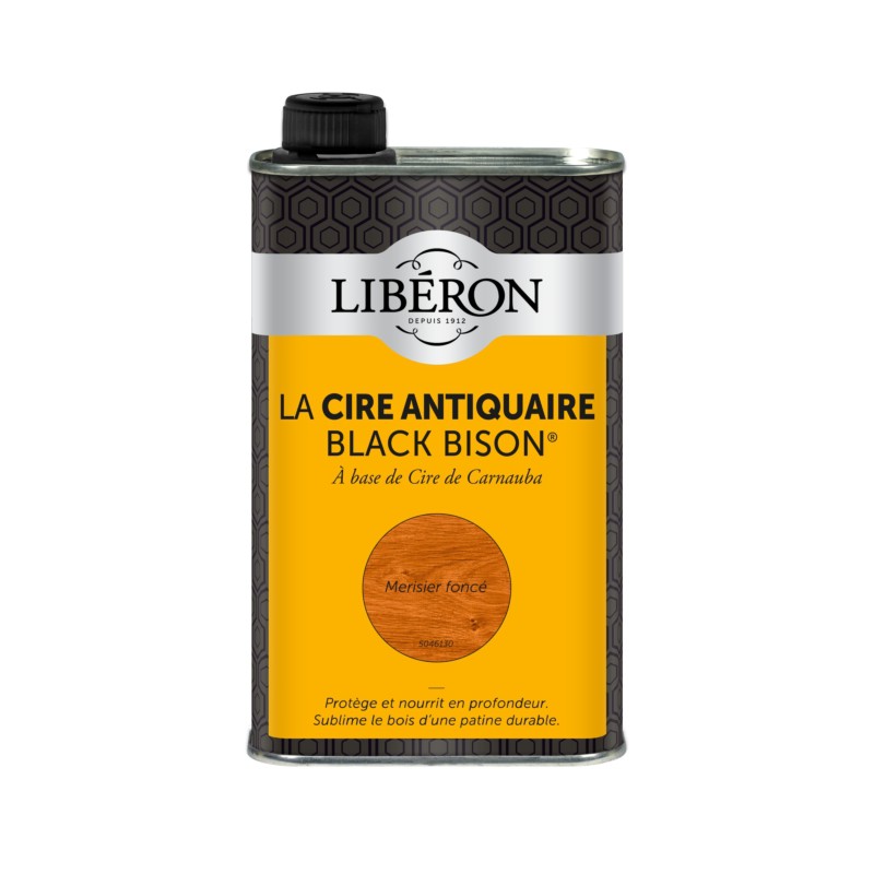 Cire d'antiquaire liquide - Black Bison - Merisier foncé - 500 ml - LIBERON - Entretien du bois - DE-536813