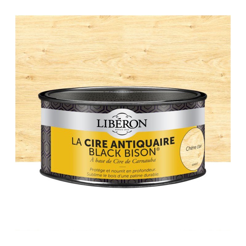 Cire d'antiquaire en pâte - Black Bison - Chêne clair - 500 ml - LIBERON - Entretien du bois - DE-536573