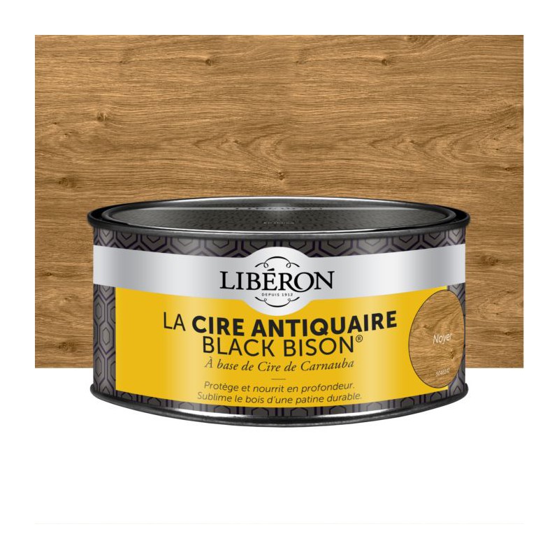 Cire d'antiquaire en pâte - Black Bison - Noyer - 500 ml - LIBERON - Entretien du bois - DE-536524