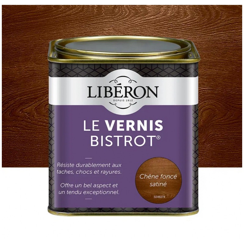 Le Vernis Bistrot - Chêne foncé - 500 ml - LIBERON - Réparation et rénovation du bois - DE-536508