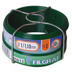 Fil d'attache Filgraf - Plastifié vert - 50 m - ⌀ 1.10 mm - Fils d'attache grillage - BR-311569