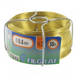 Fil d'attache Filgraf - Laiton - 50 m - ⌀ 0.8 mm - Fils d'attache grillage - BR-311571