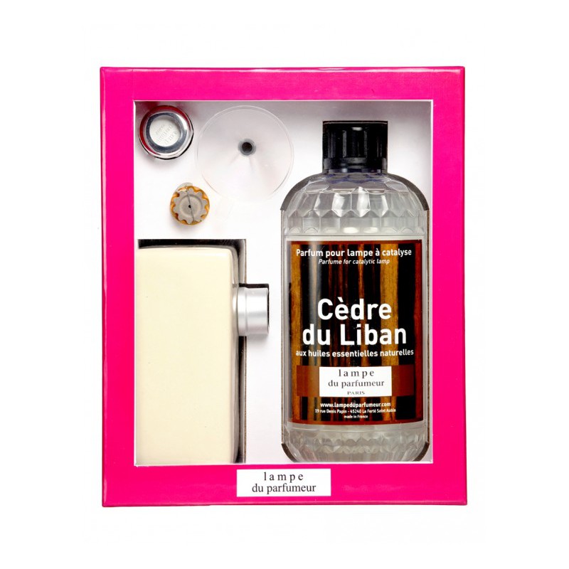 Coffret Brique blanche & Recharge - Cèdre du liban - LAMPE DU PARFUMEUR - Parfum d'intérieur - DE-542977