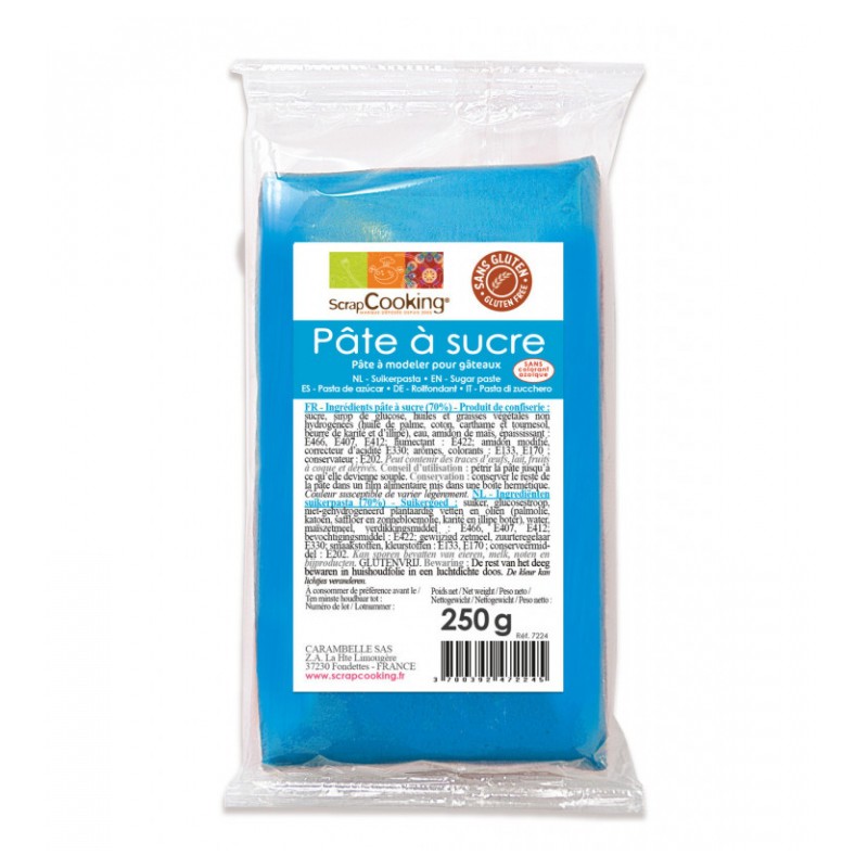 Pâte à  sucre - Bleu - 250 Grs - SCRAPCOOKING - Épicerie sucrée - DE-156497