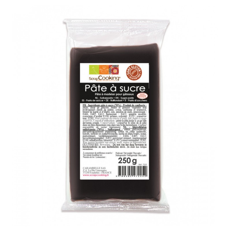 Pâte à  sucre - Noir - 250 Grs - SCRAPCOOKING - Épicerie sucrée - DE-156505