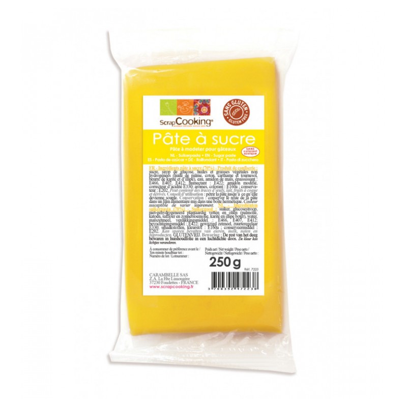 Pâte à  sucre - Jaune - 250 Grs - SCRAPCOOKING - Épicerie sucrée - DE-156471