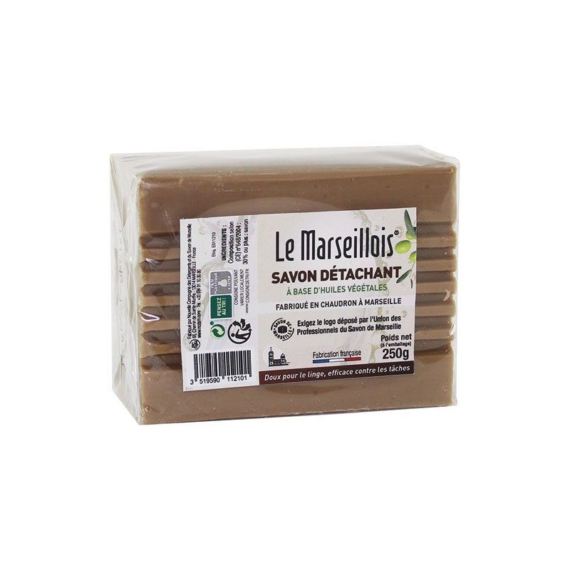 Savon de Marseille détachant - 250 Grs - LE MARSEILLOIS - Détachant pour textile - DE-429332