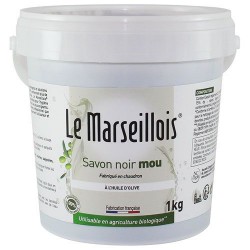 Savon noir mou en pâte - 1 Kg - LE MARSEILLOIS - Entretien des sols - DE-431718