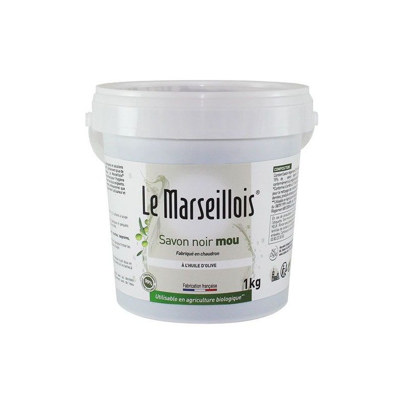 Savon noir mou en pâte - 1 Kg - LE MARSEILLOIS - Entretien des sols - DE-431718