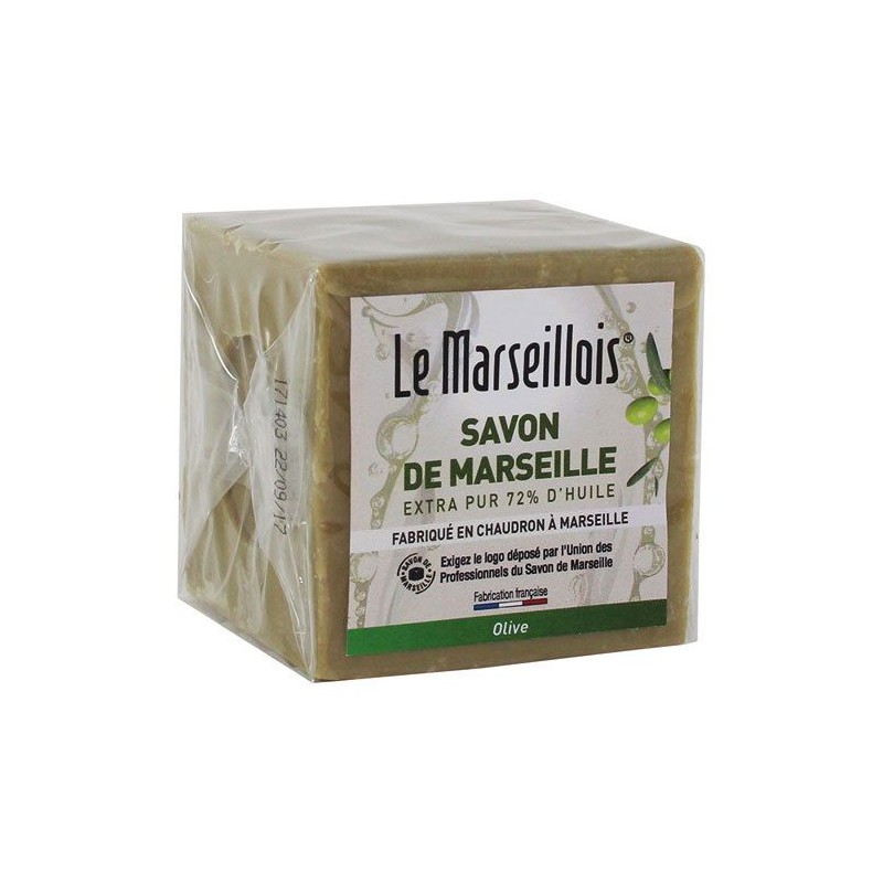 Cube de savon de marseille - Olive - 300 Grs - LE MARSEILLOIS - Bain, savons et soins du corps - DE-429183