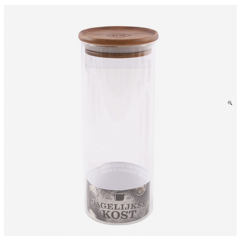 Bocal en verre avec couvercle bois Acacia - 1.1 L - POINT VIRGULE - Conservation / Boite / Emballage - DE-411298