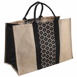 Sac à  bûches - Jûte naturel - Chevrons - AUBRY GASPARD - Accessoires cheminée / poêle - DE-445842