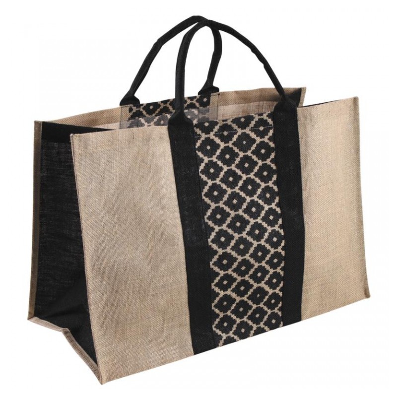 Sac à  bûches - Jûte naturel - Chevrons - AUBRY GASPARD - Accessoires cheminée / poêle - DE-445842