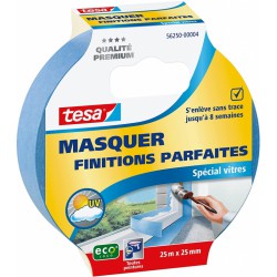 Adhésif de masquage Spécial vitre - 25 m x 25 mm - TESA - Ruban masquage / protection - BR-767408