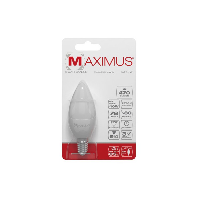 Ampoule LED Flamme - E14 - 6 Watts - Maximus - DURACELL - Ampoules LED - DE-234758