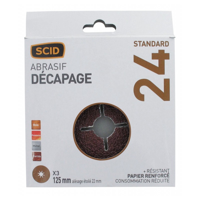 Disque alésage étoilé de 22 mm - 125 mm - Grain 24 - SCID - Disque - BR-044644