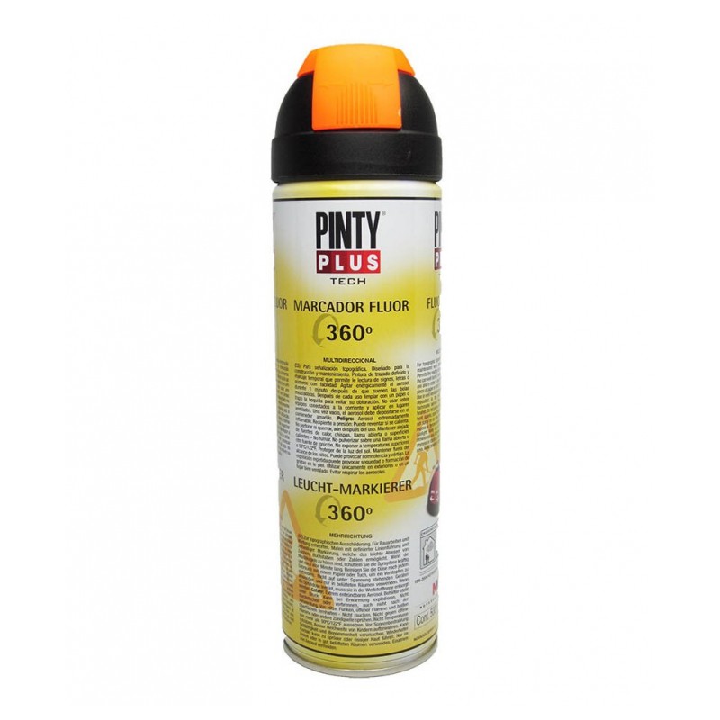 Marqueur fluorescent 360Âº - Jaune - 500 ml - PINTY - Peinture aérosol - DE-290742