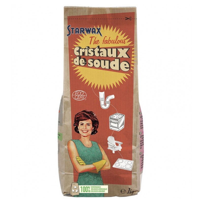 Cristaux de soude - Biodégradable - 1 Kg - STARWAX - Produits multi-usages - 21039