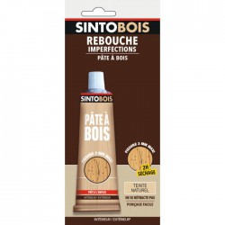 Pâte à  bois pour reboucher imperfections et fissures - Teinte Naturel - 80 Grs - SINTO - Réparation et rénovation du bois - ...