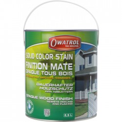 Laque de finition pour bois - Opaque Mate - Solid Color Stain - Blanc - 2.5 L - OWATROL - Lasures et Vernis - BR-410550