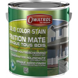 Laque de finition pour bois - Opaque Mate - Solid Color Stain - Vert olive - 2.5 L - OWATROL - Lasures et Vernis - BR-410554