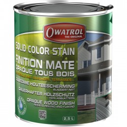 Laque de finition pour bois - Opaque Mate - Solid Color Stain - Gris antique - 2.5 L - OWATROL - Lasures et Vernis - BR-410549