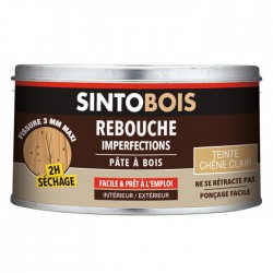 Pâte à  bois pour reboucher imperfections et fissures - Teinte Chêne clair- 250 Grs - SINTO - Réparation et rénovation du boi...