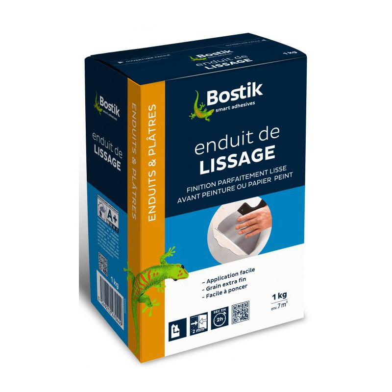 Enduit de lissage en poudre - Murs et plafonds - 1 Kg - BOSTIK - Enduit de lissage - BR-125124