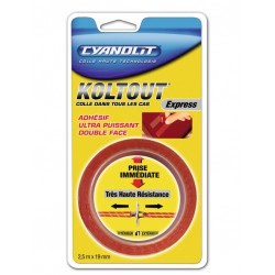 Ruban adhésif - KOLTOUT Express - 2.5 x 19 M - CYANOLIT - Ruban adhésif fixateur - BR-260108