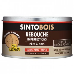 Pâte à  bois pour reboucher imperfections et fissures - Teinte Chêne foncé - 250 Grs - SINTO - Réparation et rénovation du bo...