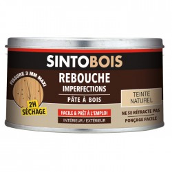 Pâte à  bois pour reboucher imperfections et fissures - Teinte Naturel - 250 Grs - SINTO - Réparation et rénovation du bois -...