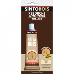 Pâte à  bois pour reboucher imperfections et fissures - Teinte Pin - 80 Grs - SINTO - Réparation et rénovation du bois - BR-2...