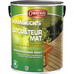 Saturateur bois en phase aqueuse - AQUADECKS - Gris vieux bois - 5 L - OWATROL - Lasures et Vernis - BR-415507