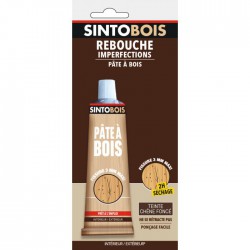 Pâte à  bois pour reboucher imperfections et fissures - Teinte Chêne foncé - 80 Grs - SINTO - Réparation et rénovation du boi...